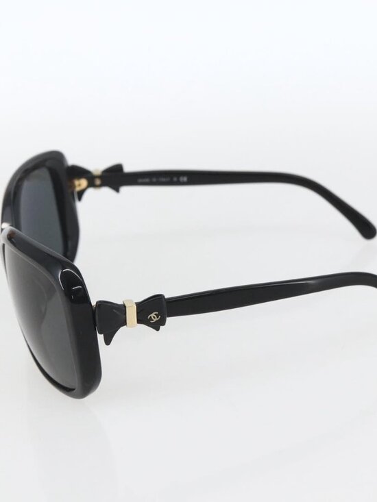 CHANEL Ribbon COCO Mark Sunglasses plastic Black 5171-A CC Auth 161639 main image 7